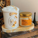 Kit The Sun - velas aromáticas manga & maracujá + bandeja sunset