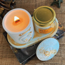 Kit The Sun - velas aromáticas manga & maracujá + bandeja sunset