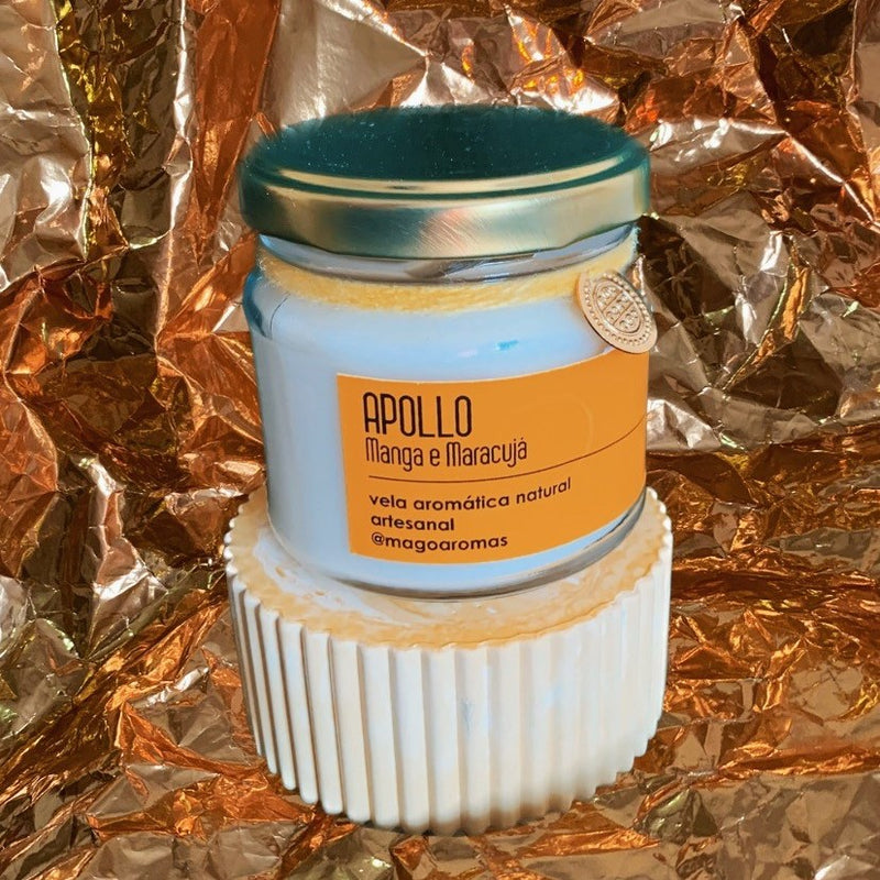 Kit The Sun - velas aromáticas manga & maracujá + bandeja sunset