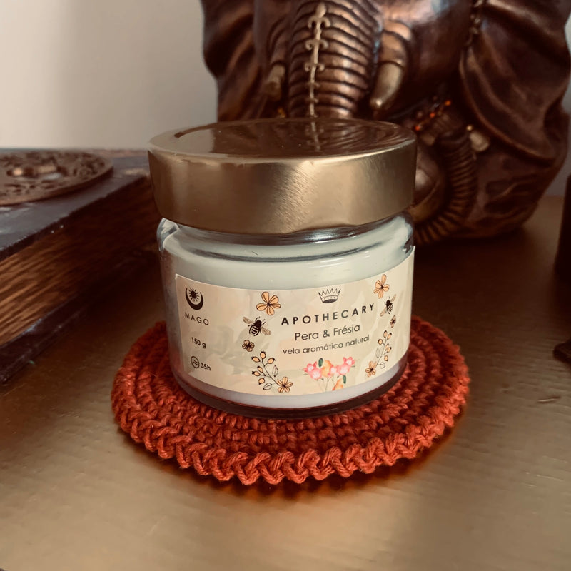 Porta velas em crochê